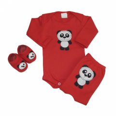 Avaliação do Site Conjunto Body Bebê e Mijão Baby Bordado Stylo Panda Kit 3 Peças