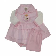 Avaliação do Site Conjunto Body Bebê Pagão Luxo com Calça e Vestido Ursinha Realeza Kit 3 Peças