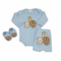 Avaliação do Site Conjunto Body Bebê com Calça Mijão e Sapatinho Bordados Safari Baby Kit 3 Peças