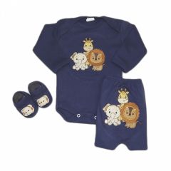 Avaliação do Site Conjunto Body Bebê com Calça Mijão e Sapatinho Bordados Safari Baby Kit 3 Peças